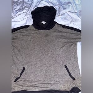 Olive Green and Black Hooded Pullover